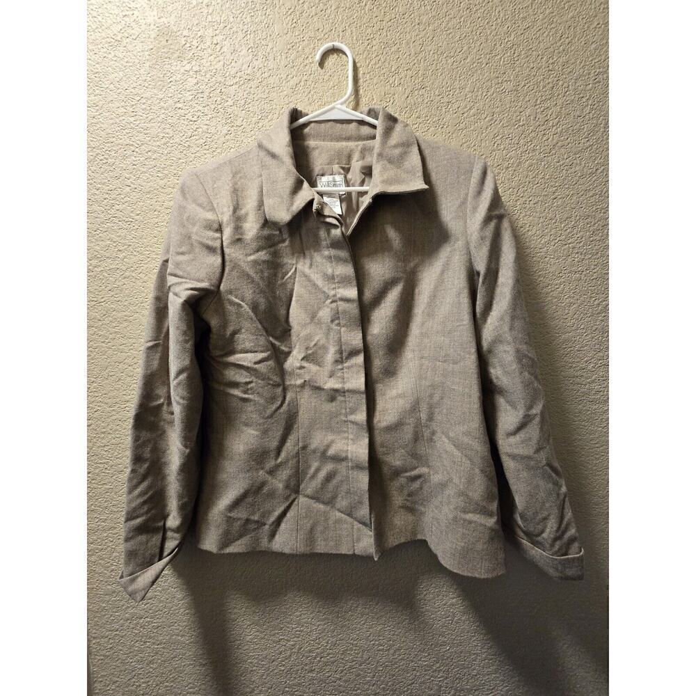 Willi Smith Womens Suit Jacket Brown 100% Wool Size 12